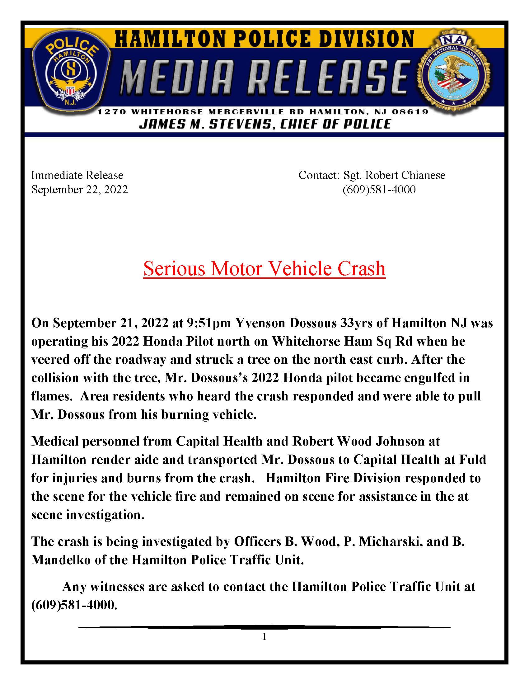 09-21-2022 - Serious Motor Vehicle Accident Wh-Ham and Klockner_Page_1