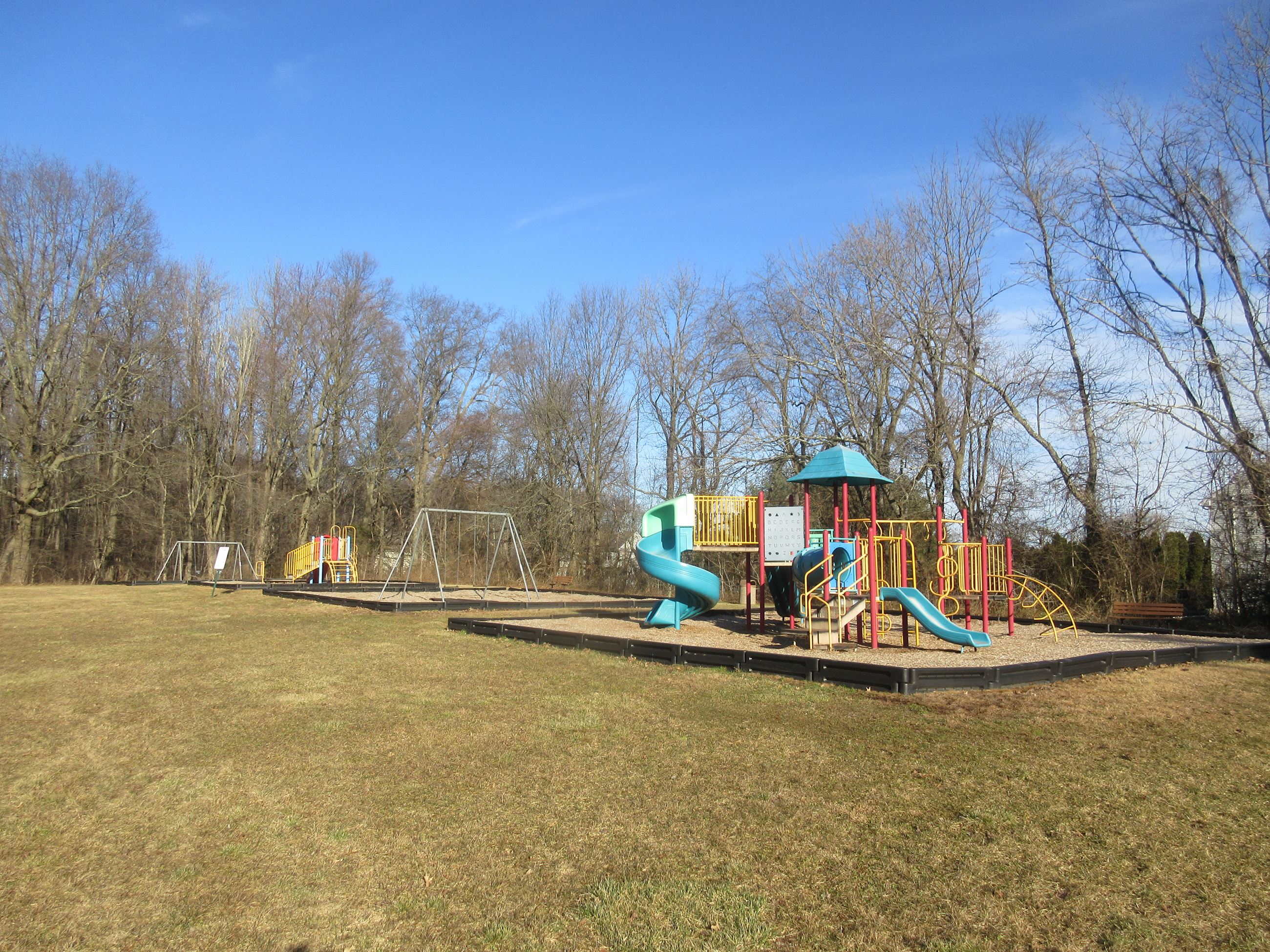 View of the park from Village Drive East corner.