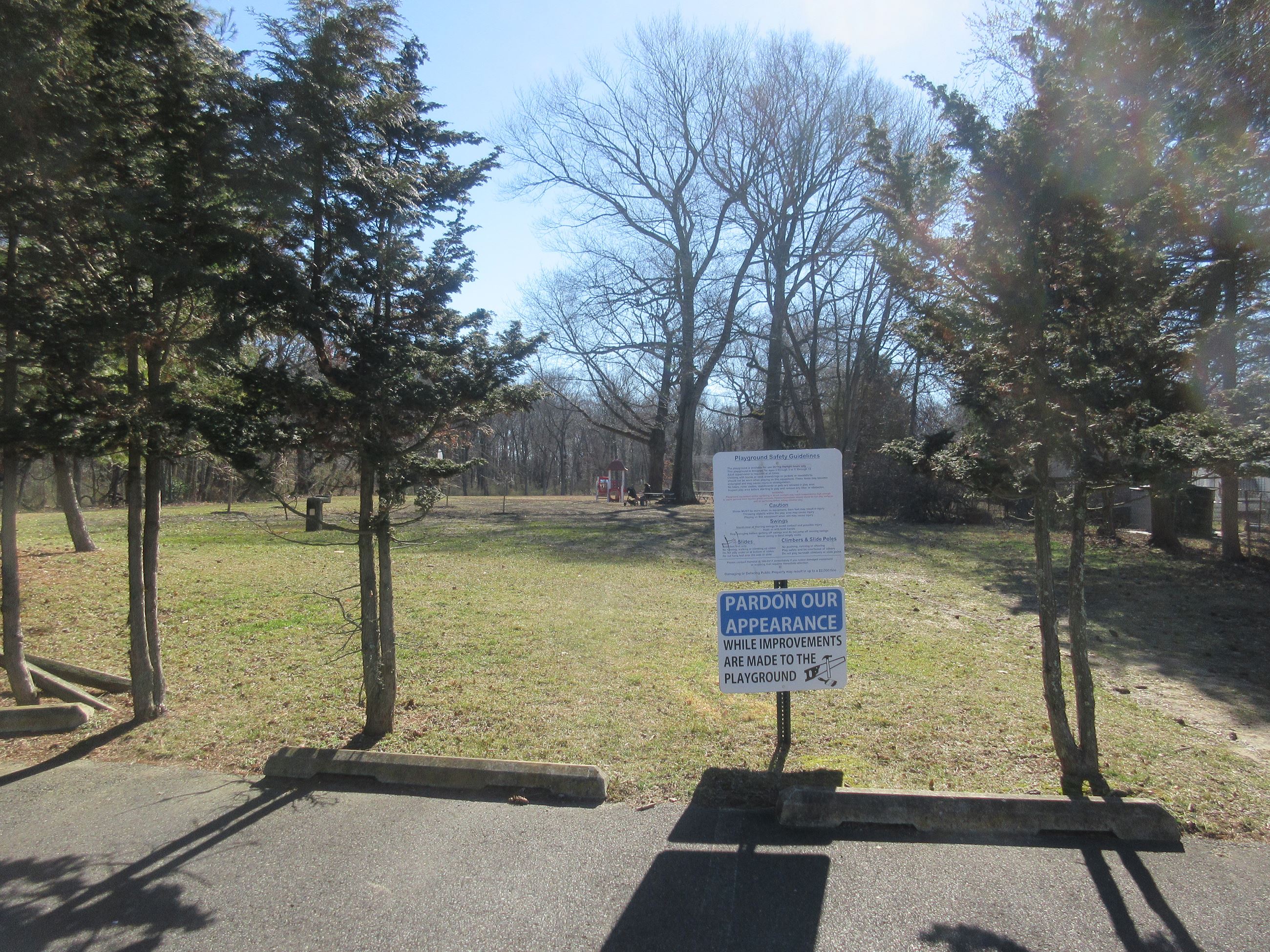 View of the park from the parking lot.