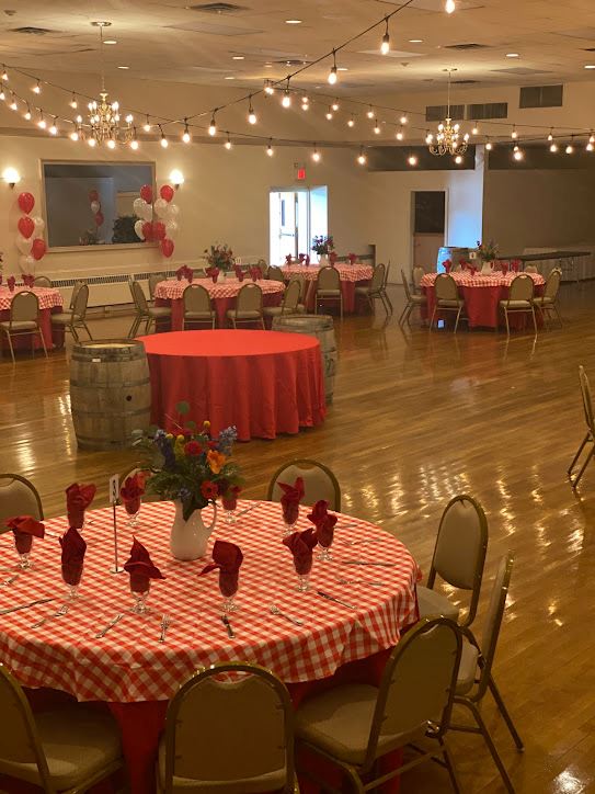 Red table event different angle