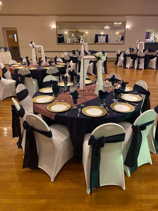 Table set up with center piece