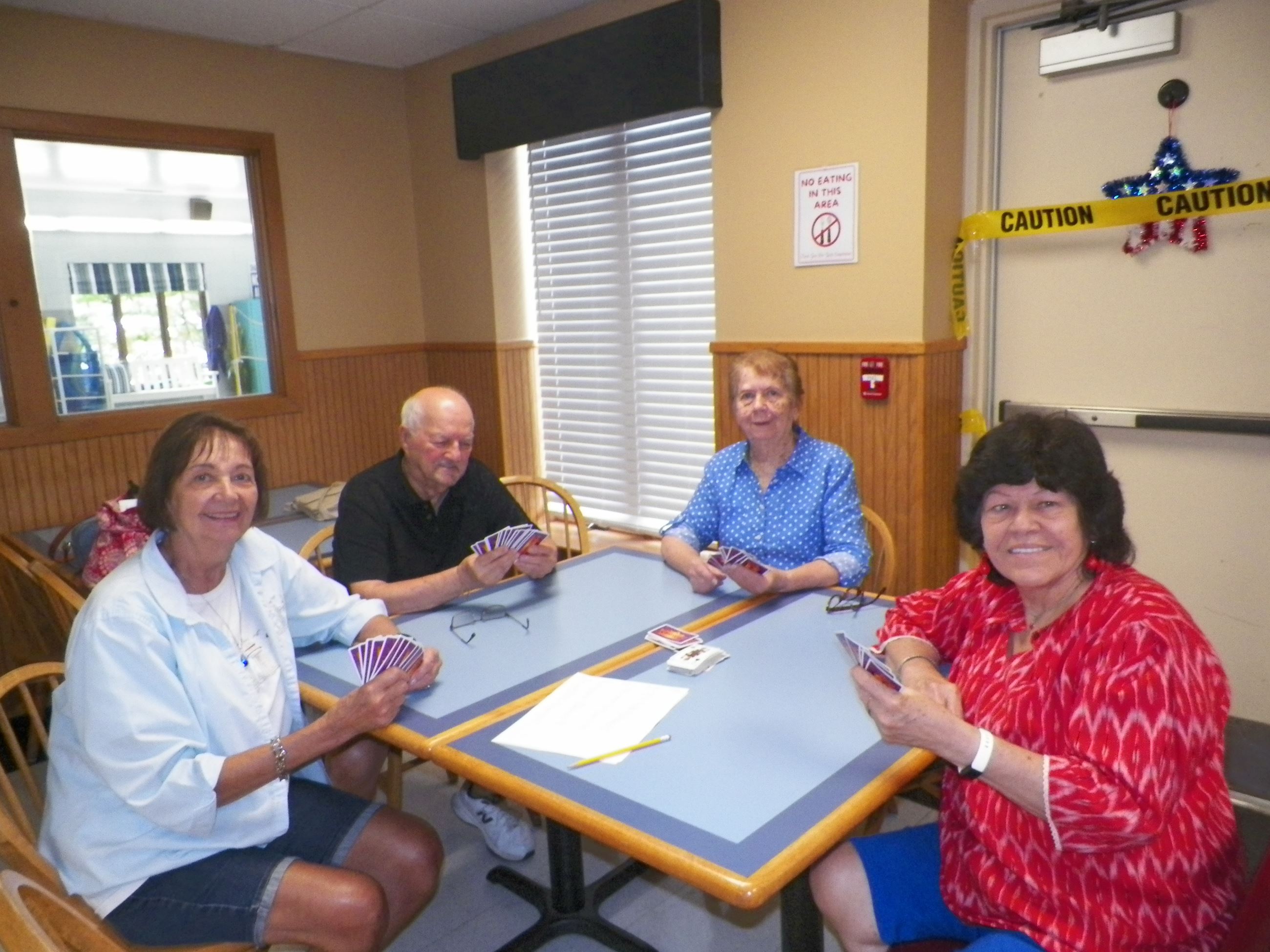 Seniors playing cards