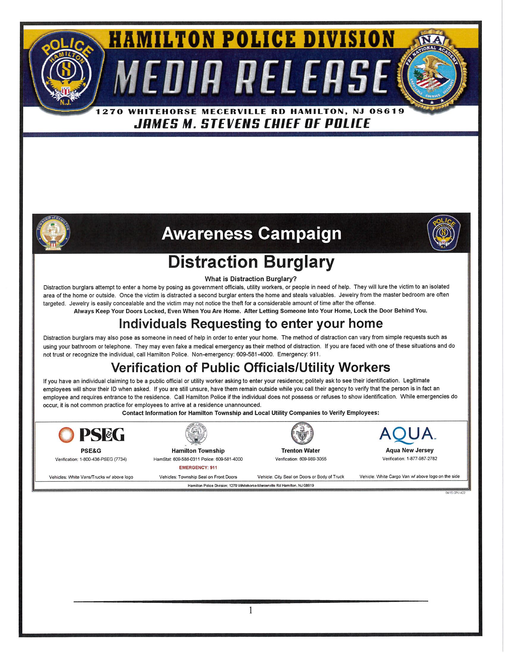 07-01-2022 - Awareness Campaign - Distraction Burglary PSA
