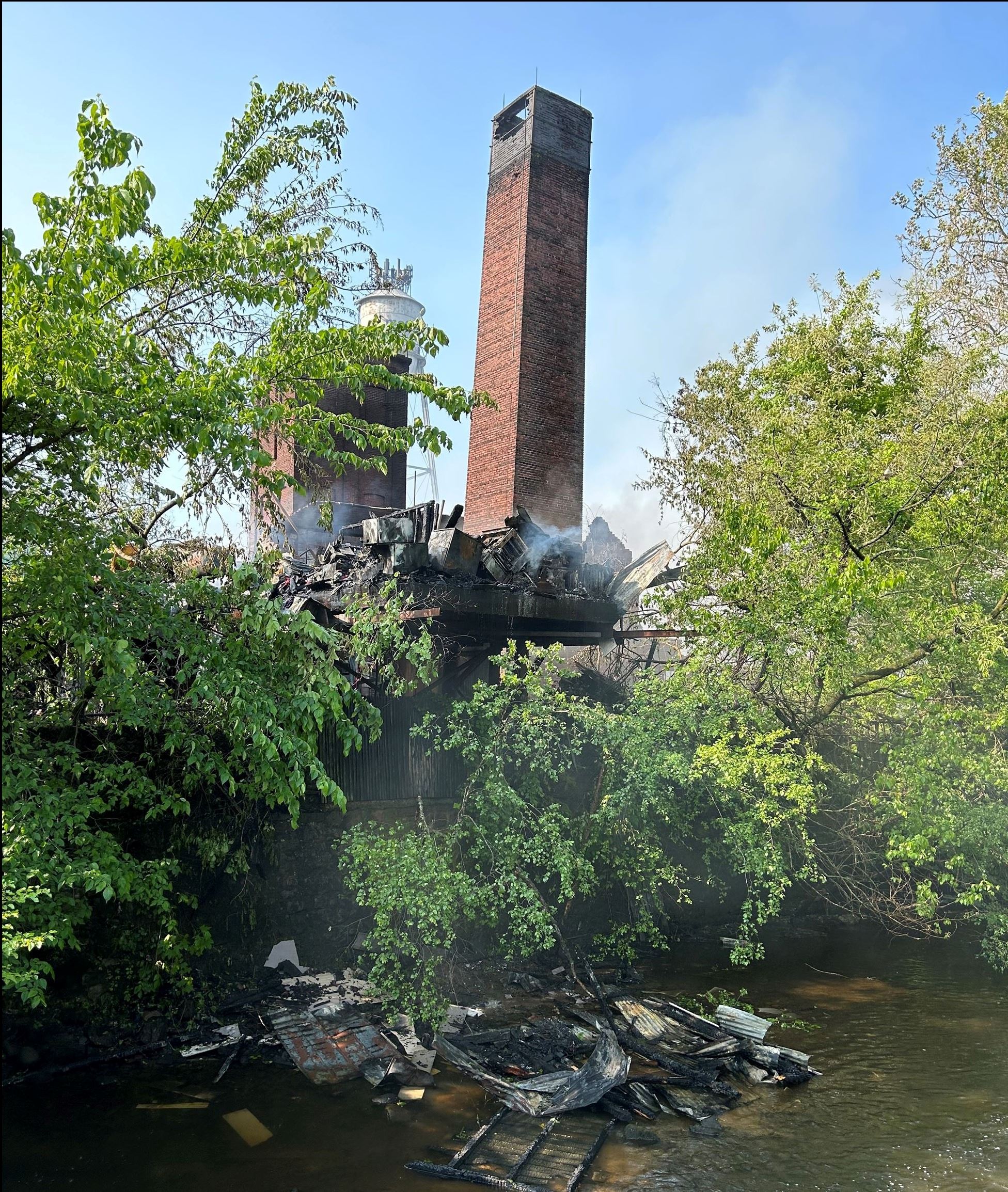Building Fire Damage along Assunpink Creek