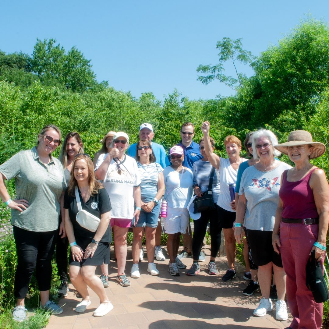 Group photo on a wellness walk