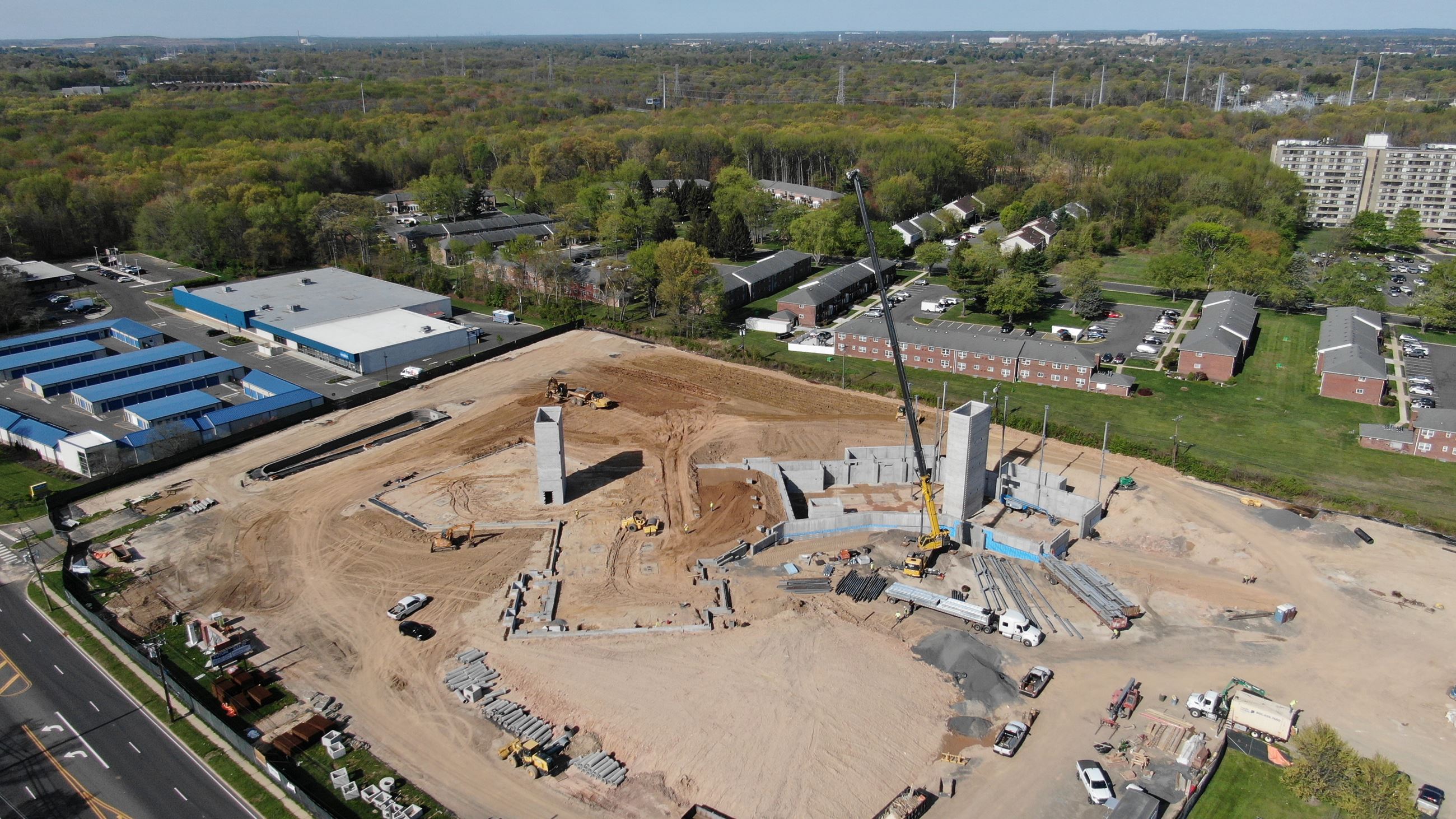 Aerial View of new municipal building being built